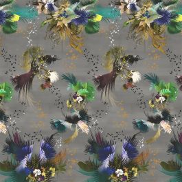 Oiseau fleur - Grey Wallpaper