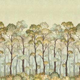 Hinoki Forest Mural - Gold Wallpaper