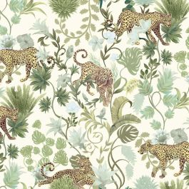 Leopard Trail - Multi Colour Wallpaper