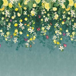 Trailing Citrus Mural - Green Wallpaper