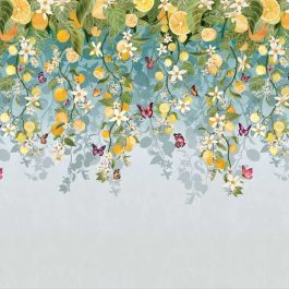 Trailing Citrus Mural - Green Wallpaper