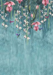 Trailing Orchid - Aqua & Blue Wallpaper