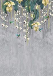 Trailing Orchid - Grey Wallpaper