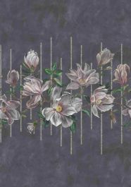 Magnolia Frieze - Black Wallpaper