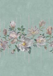 Magnolia Frieze - Green Wallpaper