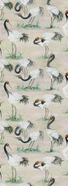 Cranes - Brown & Beige Wallpaper