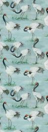 Cranes - Aqua & Blue Wallpaper