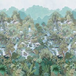 Waterfalls - Green Wallpaper