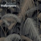 Palm Jungle - Grey Wallpaper