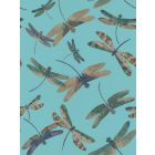 Dragonfly Dance - Aqua & Blue Wallpaper