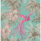 Bird of Paradise - Aqua & Blue Wallpaper