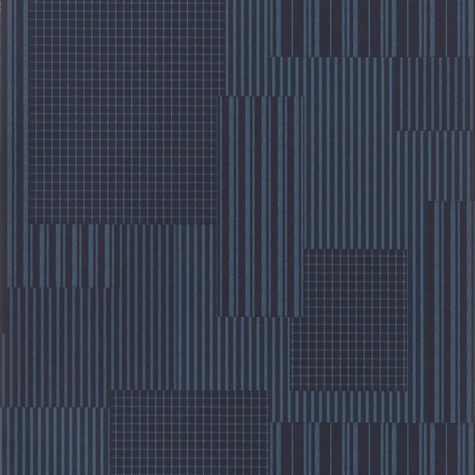 Rivington patchwork - Aqua & Blue Wallpaper