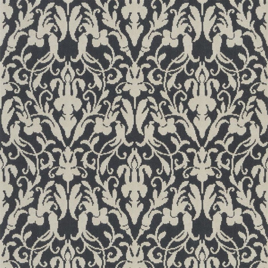 Speakeasy damask - Aqua & Blue Wallpaper
