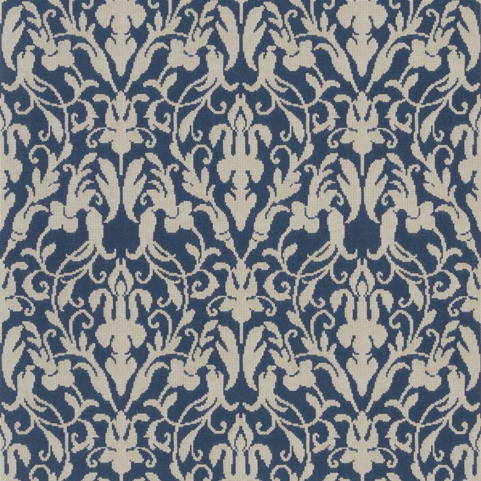 Speakeasy damask - Aqua & Blue Wallpaper