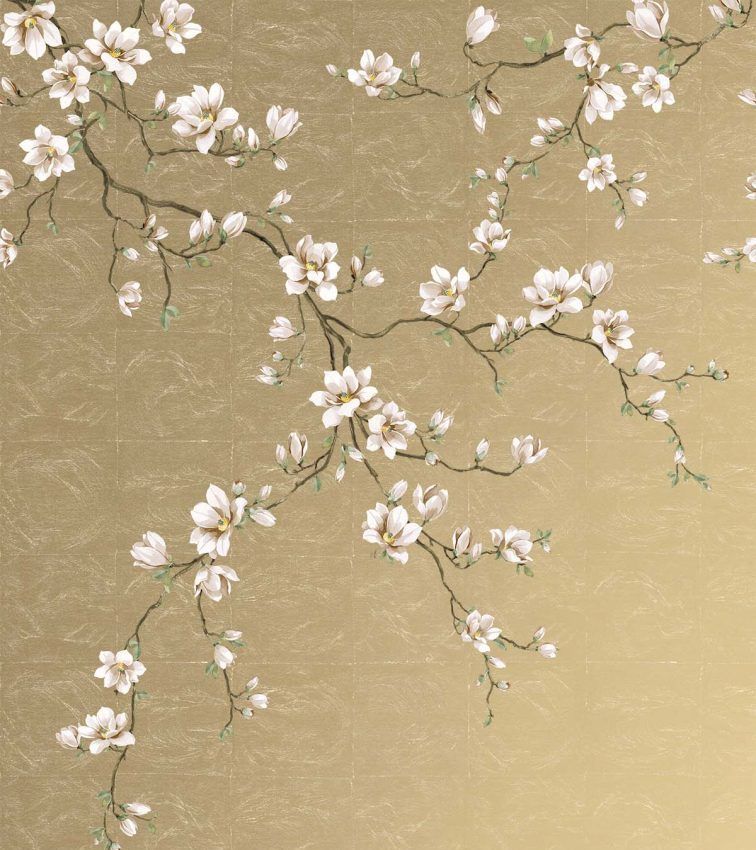Miyabi Bloom Mural - Metal Leaf