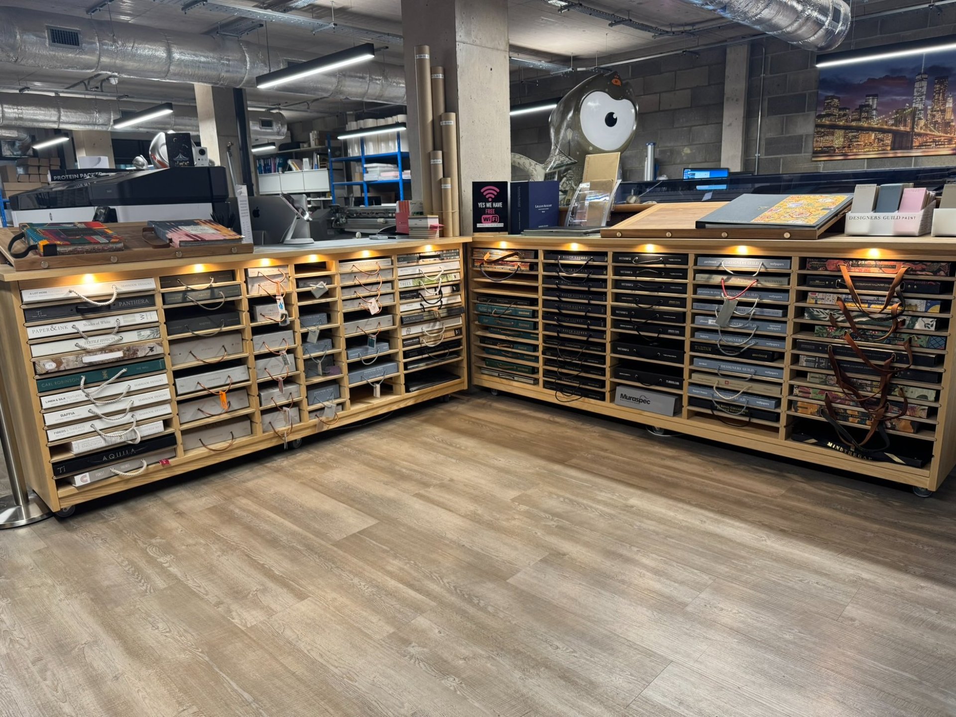 Designer Wallpapers showroom sample library, Hackney Wick